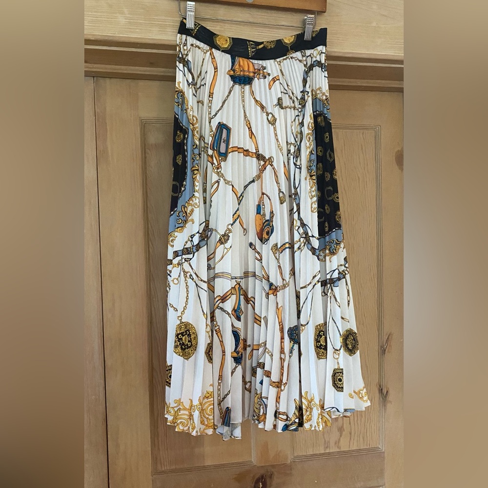 Zara Gucci Style Midi Pleated Skirt